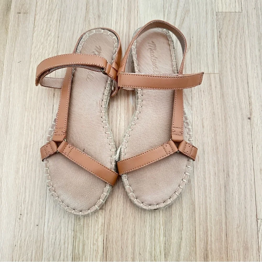 Madewell Hallie Espadrille Sandals Size 6.5 Desert Camel